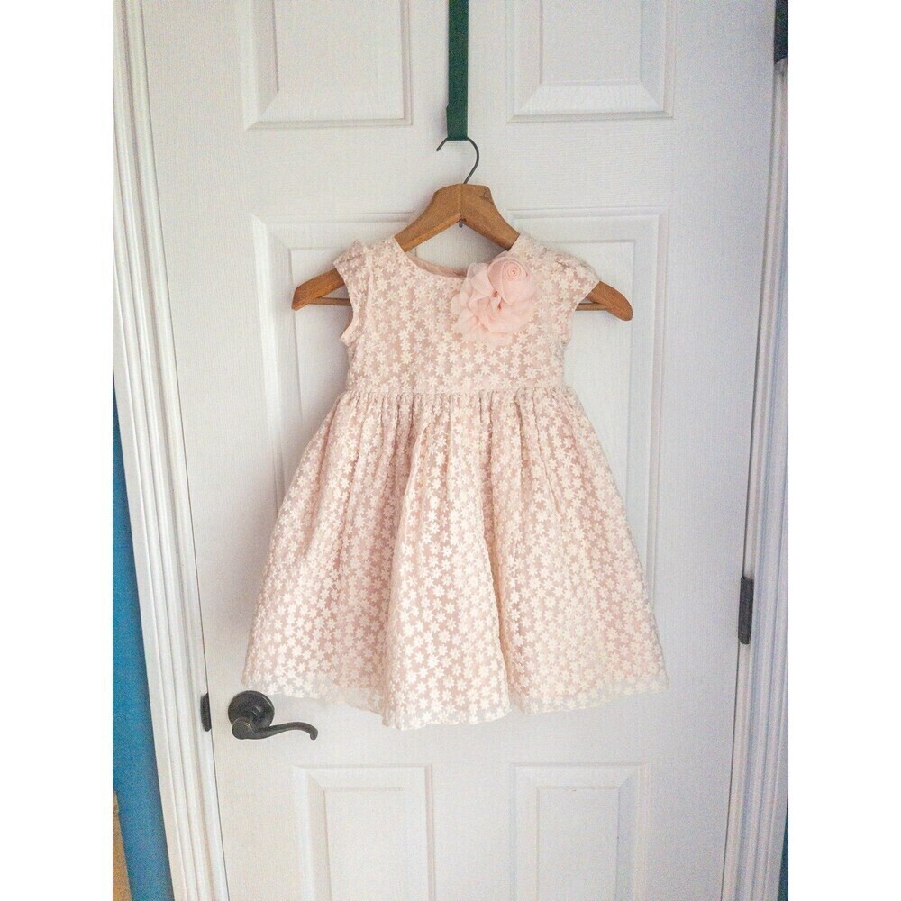 Pippa and Julie Size 4 Girls Flower Girl Pink Lacey Princess Dress